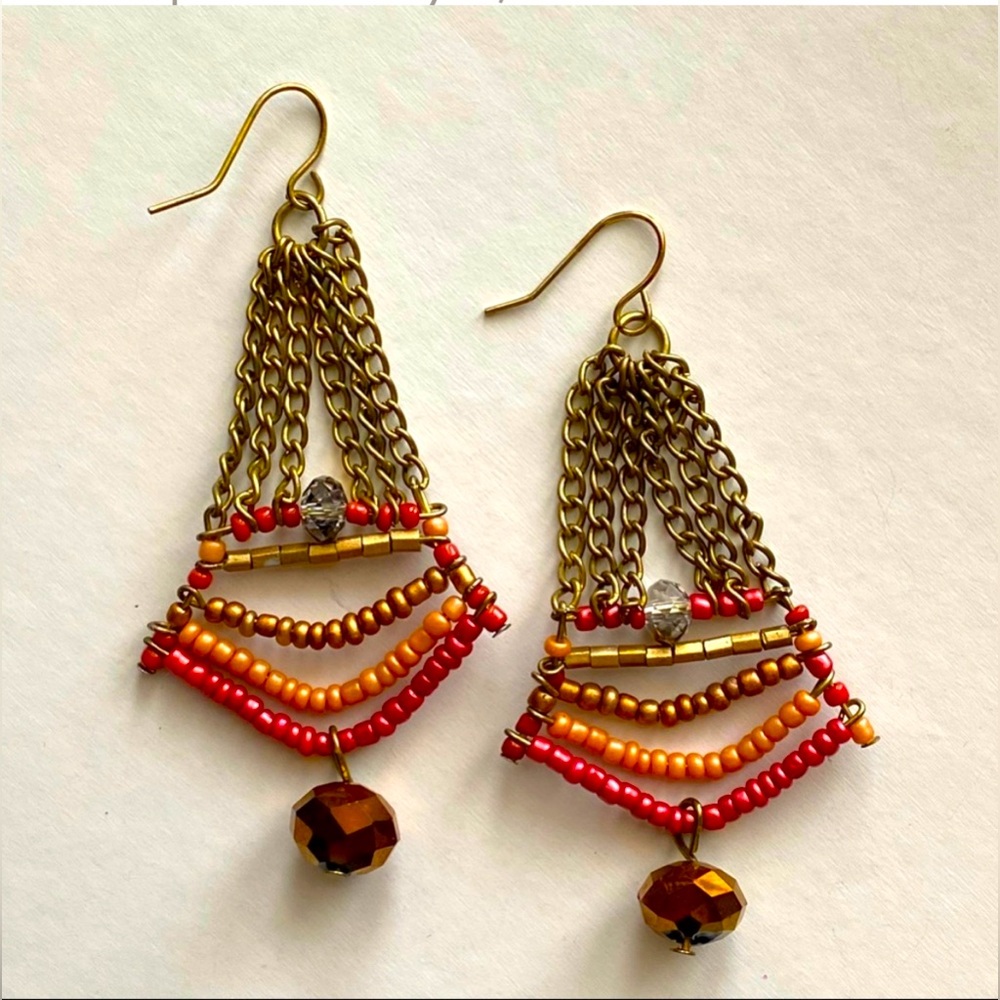 AEO Bohemian Chic Beaded Drop Earrings.